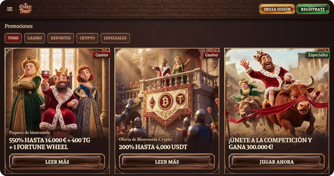 bonos del casino crazytower
